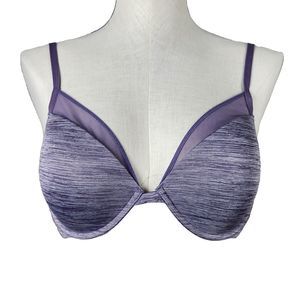 Victoria's Secret Underwire Padded Plunge Bra Size 36D Purple